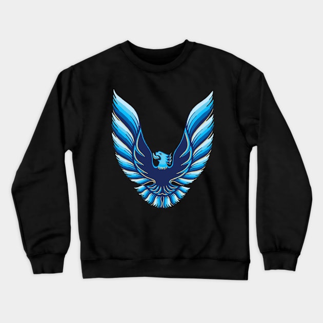 Pontiac Firebird Trans AM Logo (Blue) Crewneck Sweatshirt by Permages LLC